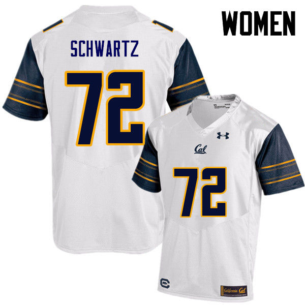 Women #72 Mitchell Schwartz Cal Bears (California Golden Bears College) Football Jerseys Sale-White